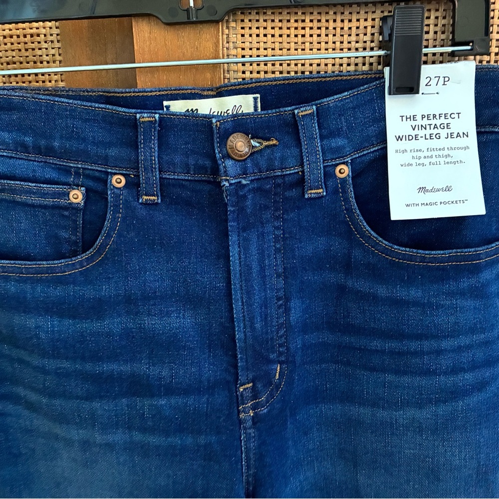 Madewell Petite Perfect Vintage Wide-Leg Jeans, Pipestone wash, 27P, NWT - Picture 6 of 11